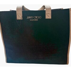 Jimmy Choo Parfums Tote Black Velvet Gold Trim and sparkle Large Shopper Bag